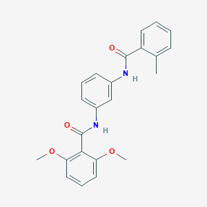molecular formula C23H22N2O4 B238157 2,6-dimethoxy-N-{3-[(2-methylbenzoyl)amino]phenyl}benzamide 
