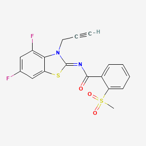 molecular formula C18H12F2N2O3S2 B2381577 (Z)-N-(4,6-difluoro-3-(prop-2-yn-1-yl)benzo[d]thiazol-2(3H)-ylidene)-2-(methylsulfonyl)benzamide CAS No. 896279-01-9