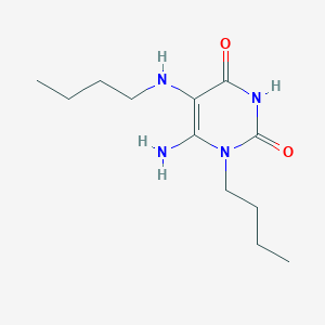 molecular formula C12H22N4O2 B2381581 6-Amino-1-butyl-5-butylamino-1H-pyrimidine-2,4-dione CAS No. 721414-97-7