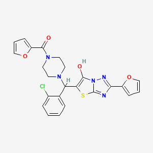 (4-((2-Chlorophenyl)(2-(furan-2-yl)-6-hydroxythiazolo[3,2-b][1,2,4]triazol-5-yl)methyl)piperazin-1-yl)(furan-2-yl)methanone