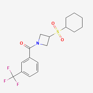 molecular formula C17H20F3NO3S B2381597 (3-(Cyclohexylsulfonyl)azetidin-1-yl)(3-(trifluoromethyl)phenyl)methanone CAS No. 1797885-35-8