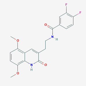 N-(2-(5,8-dimethoxy-2-oxo-1,2-dihydroquinolin-3-yl)ethyl)-3,4-difluorobenzamide