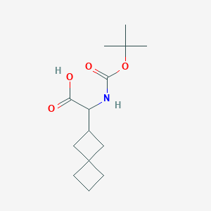 molecular formula C14H23NO4 B2381606 2-((tert-Butoxycarbonyl)amino)-2-(spiro[3.3]heptan-2-yl)acetic acid CAS No. 2171731-99-8