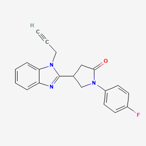 molecular formula C20H16FN3O B2381607 1-(4-fluorophenyl)-4-(1-(prop-2-yn-1-yl)-1H-benzo[d]imidazol-2-yl)pyrrolidin-2-one CAS No. 890642-28-1