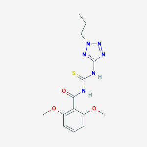 molecular formula C14H18N6O3S B238161 2,6-dimethoxy-N-[(2-propyl-2H-tetrazol-5-yl)carbamothioyl]benzamide 