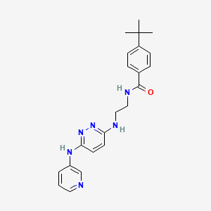 molecular formula C22H26N6O B2381610 4-(tert-butyl)-N-(2-((6-(pyridin-3-ylamino)pyridazin-3-yl)amino)ethyl)benzamide CAS No. 1021218-01-8