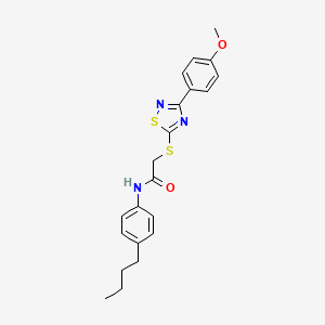 molecular formula C21H23N3O2S2 B2381614 N-(4-butylphenyl)-2-((3-(4-methoxyphenyl)-1,2,4-thiadiazol-5-yl)thio)acetamide CAS No. 864922-23-6