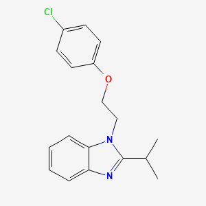 molecular formula C18H19ClN2O B2381619 1-[2-(4-氯苯氧基)乙基]-2-丙-2-基苯并咪唑 CAS No. 615279-51-1