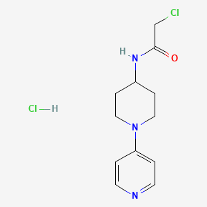 molecular formula C12H17Cl2N3O B2381625 2-Chloro-N-(1-pyridin-4-ylpiperidin-4-yl)acetamide;hydrochloride CAS No. 2248827-86-1