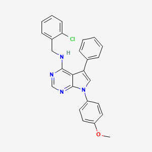 molecular formula C26H21ClN4O B2381629 N-(2-chlorobenzyl)-7-(4-methoxyphenyl)-5-phenyl-7H-pyrrolo[2,3-d]pyrimidin-4-amine CAS No. 477227-86-4
