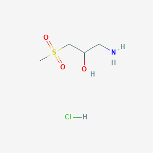 molecular formula C4H12ClNO3S B2381631 1-Amino-3-methanesulfonylpropan-2-ol hydrochloride CAS No. 2126159-87-1