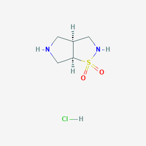 molecular formula C5H11ClN2O2S B2381632 (3As,6aR)-3,3a,4,5,6,6a-hexahydro-2H-pyrrolo[3,4-d][1,2]thiazole 1,1-dioxide;hydrochloride CAS No. 2460739-22-2