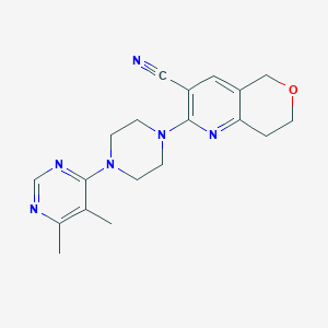 molecular formula C19H22N6O B2381637 2-[4-(5,6-Dimethylpyrimidin-4-yl)piperazin-1-yl]-7,8-dihydro-5H-pyrano[4,3-b]pyridine-3-carbonitrile CAS No. 2380098-47-3