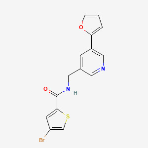 molecular formula C15H11BrN2O2S B2381640 4-bromo-N-((5-(furan-2-yl)pyridin-3-yl)methyl)thiophene-2-carboxamide CAS No. 2034519-64-5