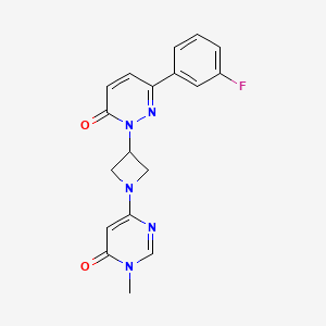 molecular formula C18H16FN5O2 B2381660 6-(3-Fluorophenyl)-2-[1-(1-methyl-6-oxopyrimidin-4-yl)azetidin-3-yl]pyridazin-3-one CAS No. 2380175-99-3