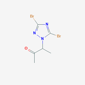 molecular formula C6H7Br2N3O B2381675 3-(3,5-dibromo-1H-1,2,4-triazol-1-yl)-2-butanone CAS No. 320424-38-2