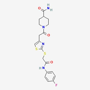1-(2-(2-((2-((4-Fluorophenyl)amino)-2-oxoethyl)thio)thiazol-4-yl)acetyl)piperidine-4-carboxamide