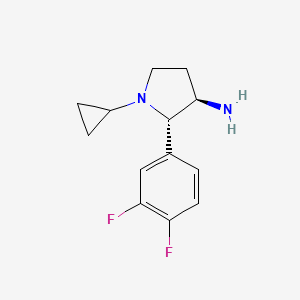 molecular formula C13H16F2N2 B2381680 (2S,3R)-1-Cyclopropyl-2-(3,4-difluorophenyl)pyrrolidin-3-amine CAS No. 2219379-59-4