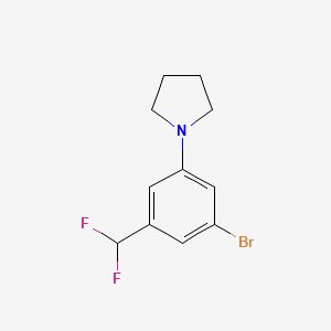 molecular formula C11H12BrF2N B2381686 1-[3-Bromo-5-(difluoromethyl)phenyl]pyrrolidine CAS No. 2248328-27-8