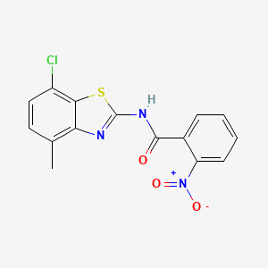 molecular formula C15H10ClN3O3S B2381687 N-(7-chloro-4-methyl-1,3-benzothiazol-2-yl)-2-nitrobenzamide CAS No. 912770-10-6