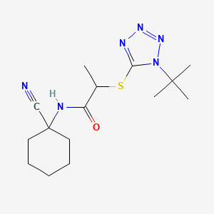 2-(1-tert-butyltetrazol-5-yl)sulfanyl-N-(1-cyanocyclohexyl)propanamide