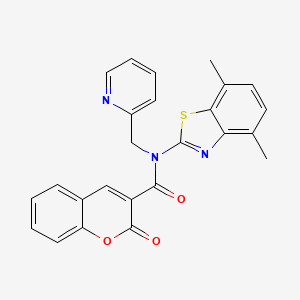 molecular formula C25H19N3O3S B2381697 N-(4,7-dimethylbenzo[d]thiazol-2-yl)-2-oxo-N-(pyridin-2-ylmethyl)-2H-chromene-3-carboxamide CAS No. 923088-08-8