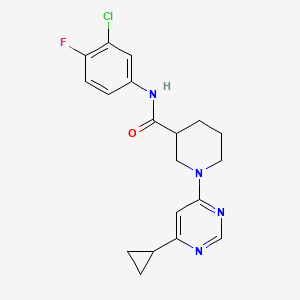 N-(3-chloro-4-fluorophenyl)-1-(6-cyclopropylpyrimidin-4-yl)piperidine-3-carboxamide