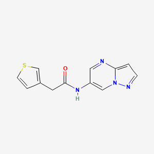 molecular formula C12H10N4OS B2381709 N-(pyrazolo[1,5-a]pyrimidin-6-yl)-2-(thiophen-3-yl)acetamide CAS No. 2034449-67-5