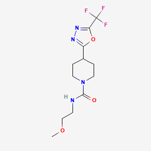 N-(2-methoxyethyl)-4-(5-(trifluoromethyl)-1,3,4-oxadiazol-2-yl)piperidine-1-carboxamide