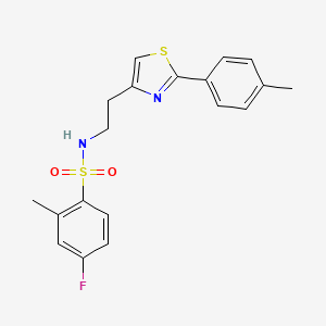 molecular formula C19H19FN2O2S2 B2381721 4-氟-2-甲基-N-(2-(2-(对甲苯基)噻唑-4-基)乙基)苯磺酰胺 CAS No. 896604-19-6