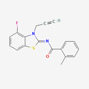 molecular formula C18H13FN2OS B2381722 N-(4-fluoro-3-prop-2-ynyl-1,3-benzothiazol-2-ylidene)-2-methylbenzamide CAS No. 865248-98-2