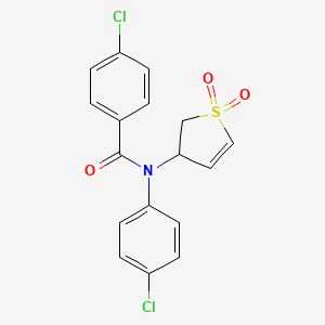molecular formula C17H13Cl2NO3S B2381724 4-Chloro-N-(4-chlorophenyl)-N-(1,1-dioxido-2,3-dihydro-3-thienyl)benzamide CAS No. 303094-05-5