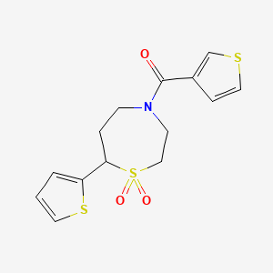 (1,1-Dioxido-7-(thiophen-2-yl)-1,4-thiazepan-4-yl)(thiophen-3-yl)methanone