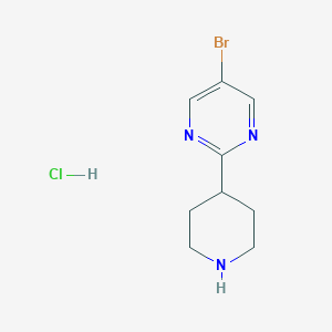 molecular formula C9H13BrClN3 B2381732 5-Bromo-2-(piperidin-4-yl)pyrimidine hydrochloride CAS No. 2344678-98-2