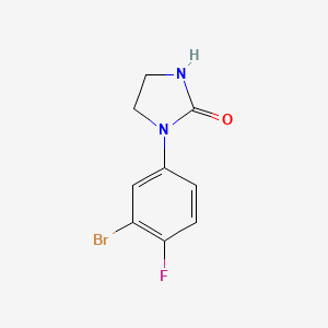 molecular formula C9H8BrFN2O B2381749 1-(3-溴-4-氟-苯基)咪唑烷-2-酮 CAS No. 1566125-49-2