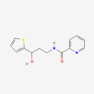 molecular formula C13H14N2O2S B2381750 N-(3-hydroxy-3-(thiophen-2-yl)propyl)picolinamide CAS No. 1421474-20-5