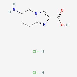 molecular formula C8H13Cl2N3O2 B2381751 6-Amino-5,6,7,8-tetrahydroimidazo[1,2-a]pyridine-2-carboxylic acid;dihydrochloride CAS No. 2287314-19-4