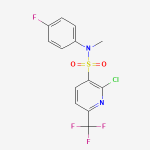 molecular formula C13H9ClF4N2O2S B2381754 2-chloro-N-(4-fluorophenyl)-N-methyl-6-(trifluoromethyl)pyridine-3-sulfonamide CAS No. 2094517-61-8