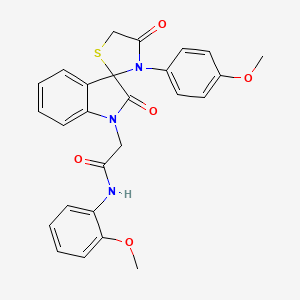 molecular formula C26H23N3O5S B2381756 N-(2-甲氧基苯基)-2-(3'-(4-甲氧基苯基)-2,4'-二氧代螺[吲哚啉-3,2'-噻唑烷]-1-基)乙酰胺 CAS No. 894560-73-7