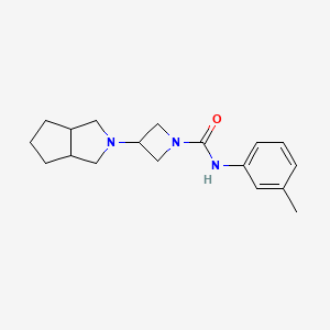 molecular formula C18H25N3O B2381758 3-(3,3a,4,5,6,6a-Hexahydro-1H-cyclopenta[c]pyrrol-2-yl)-N-(3-methylphenyl)azetidine-1-carboxamide CAS No. 2415569-81-0