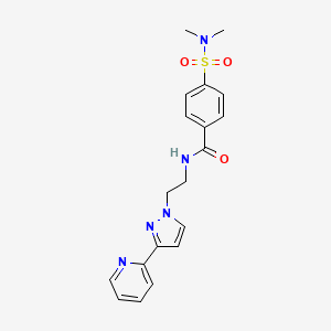 molecular formula C19H21N5O3S B2381762 4-(N,N-dimethylsulfamoyl)-N-(2-(3-(pyridin-2-yl)-1H-pyrazol-1-yl)ethyl)benzamide CAS No. 1448061-20-8