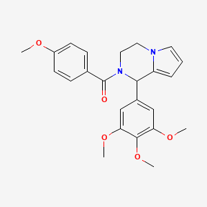 molecular formula C24H26N2O5 B2381766 (4-methoxyphenyl)(1-(3,4,5-trimethoxyphenyl)-3,4-dihydropyrrolo[1,2-a]pyrazin-2(1H)-yl)methanone CAS No. 2034357-15-6
