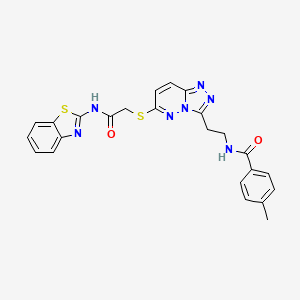 molecular formula C24H21N7O2S2 B2381767 N-(2-(6-((2-(benzo[d]thiazol-2-ylamino)-2-oxoethyl)thio)-[1,2,4]triazolo[4,3-b]pyridazin-3-yl)ethyl)-4-methylbenzamide CAS No. 872995-16-9