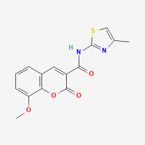 molecular formula C15H12N2O4S B2381772 8-methoxy-N-(4-methyl-1,3-thiazol-2-yl)-2-oxo-2H-chromene-3-carboxamide CAS No. 484022-70-0