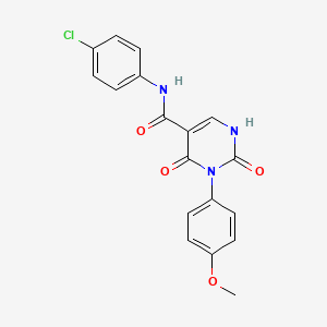 molecular formula C18H14ClN3O4 B2381778 N-(4-氯苯基)-3-(4-甲氧基苯基)-2,4-二氧代-1,2,3,4-四氢嘧啶-5-甲酰胺 CAS No. 863611-51-2