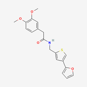 2-(3,4-Dimethoxyphenyl)-N-[[4-(furan-2-yl)thiophen-2-yl]methyl]acetamide