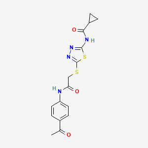 N-[5-[2-(4-acetylanilino)-2-oxoethyl]sulfanyl-1,3,4-thiadiazol-2-yl]cyclopropanecarboxamide