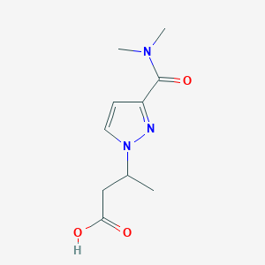 molecular formula C10H15N3O3 B2381804 3-[3-(Dimethylcarbamoyl)pyrazol-1-yl]butanoic acid CAS No. 1341550-18-2