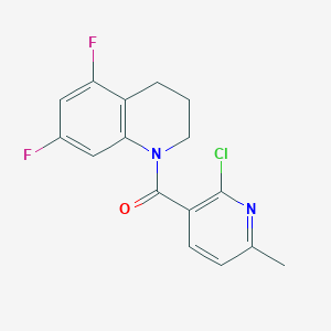 molecular formula C16H13ClF2N2O B2381821 1-(2-Chloro-6-methylpyridine-3-carbonyl)-5,7-difluoro-1,2,3,4-tetrahydroquinoline CAS No. 1223747-17-8