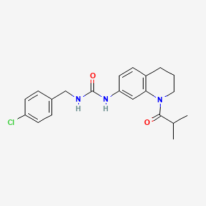 molecular formula C21H24ClN3O2 B2381836 1-(4-Chlorobenzyl)-3-(1-isobutyryl-1,2,3,4-tetrahydroquinolin-7-yl)urea CAS No. 1203352-37-7